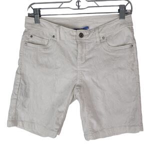 SimplyVera Vera Wang White Bermuda Shorts Womens 0 Textured Embossed Fabric